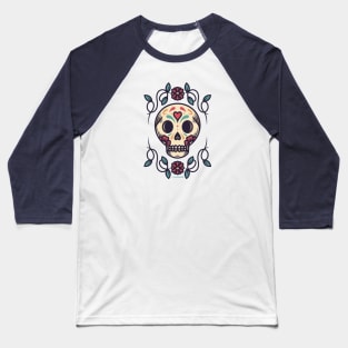 Floral Skull Baseball T-Shirt